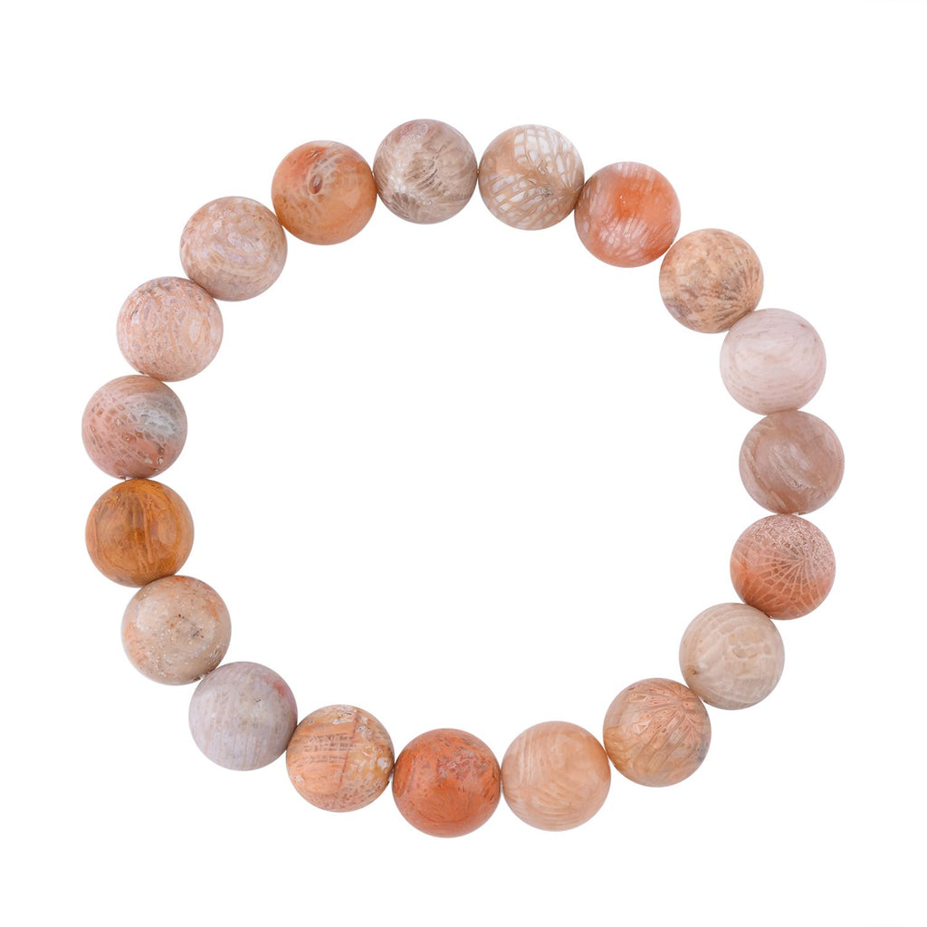 Fossiles Korallen Armband, (9-11mm), 18 cm, ca. 180.00 ct