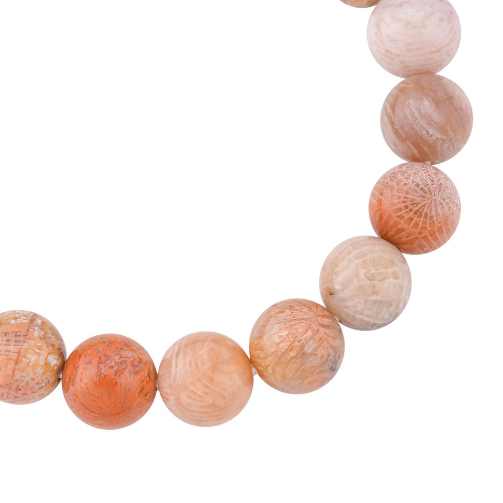 Fossiles Korallen Armband, (9-11mm), 18 cm, ca. 180.00 ct