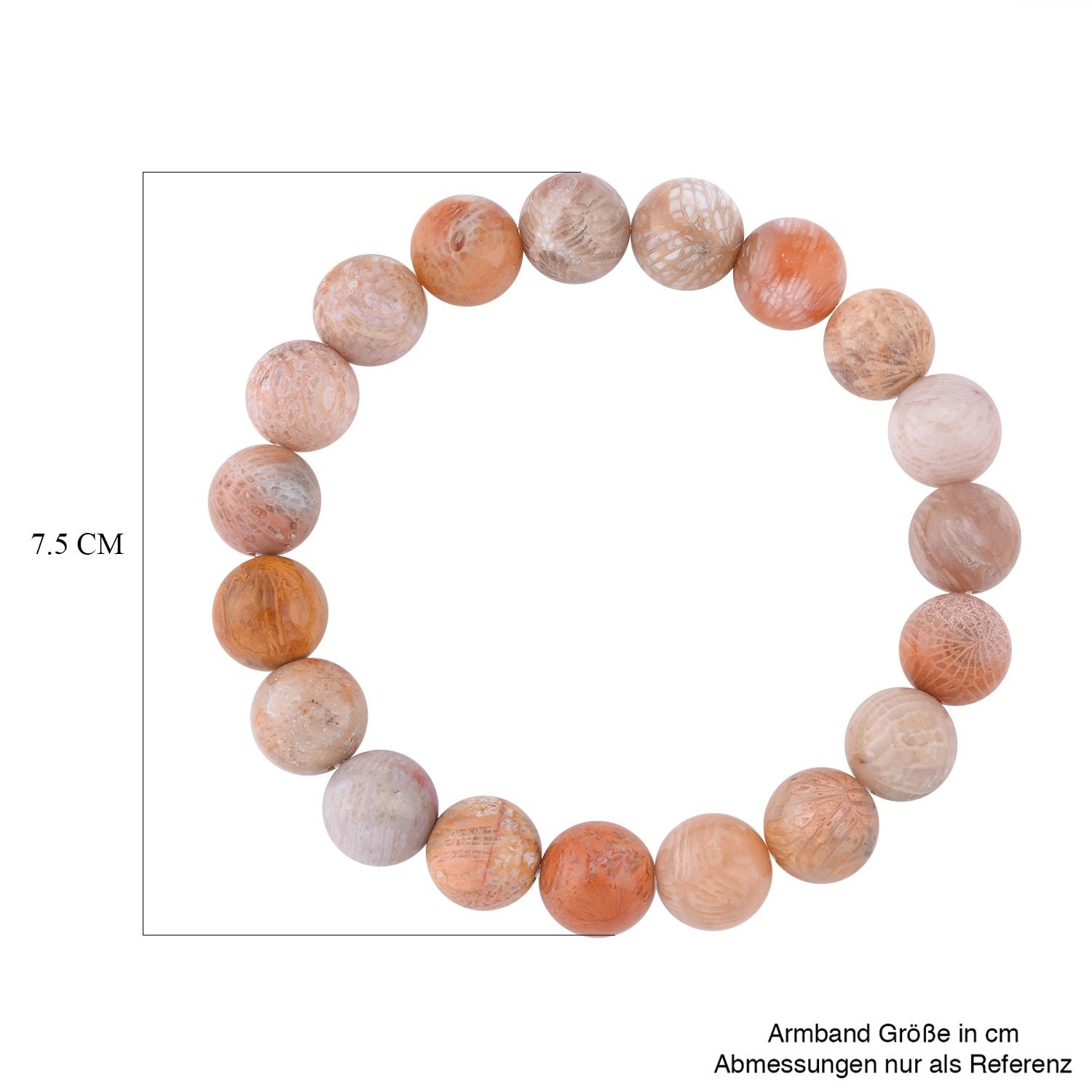 Fossiles Korallen Armband, (9-11mm), 18 cm, ca. 180.00 ct
