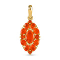 Salamanca Feueropal Anhänger, 925 Silber vergoldet, ca. 1.48 ct