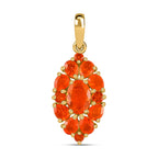 Salamanca Feueropal Anhänger, 925 Silber vergoldet, ca. 1.48 ct