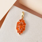 Salamanca Feueropal Anhänger, 925 Silber vergoldet, ca. 1.48 ct
