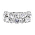 Weißer Kristall Ring, 316L Edelstahl, (Größe 16.00)