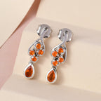 Salamanca Feueropal Ohrringe, 925 Silber platiniert, ca. 0.51 ct