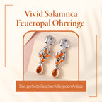 Salamanca Feueropal Ohrringe, 925 Silber platiniert, ca. 0.51 ct