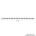 Prasiolith, weißes Zirkon Armband, ca. 20 cm, 925 Silber platiniert ca. 22,99 ct