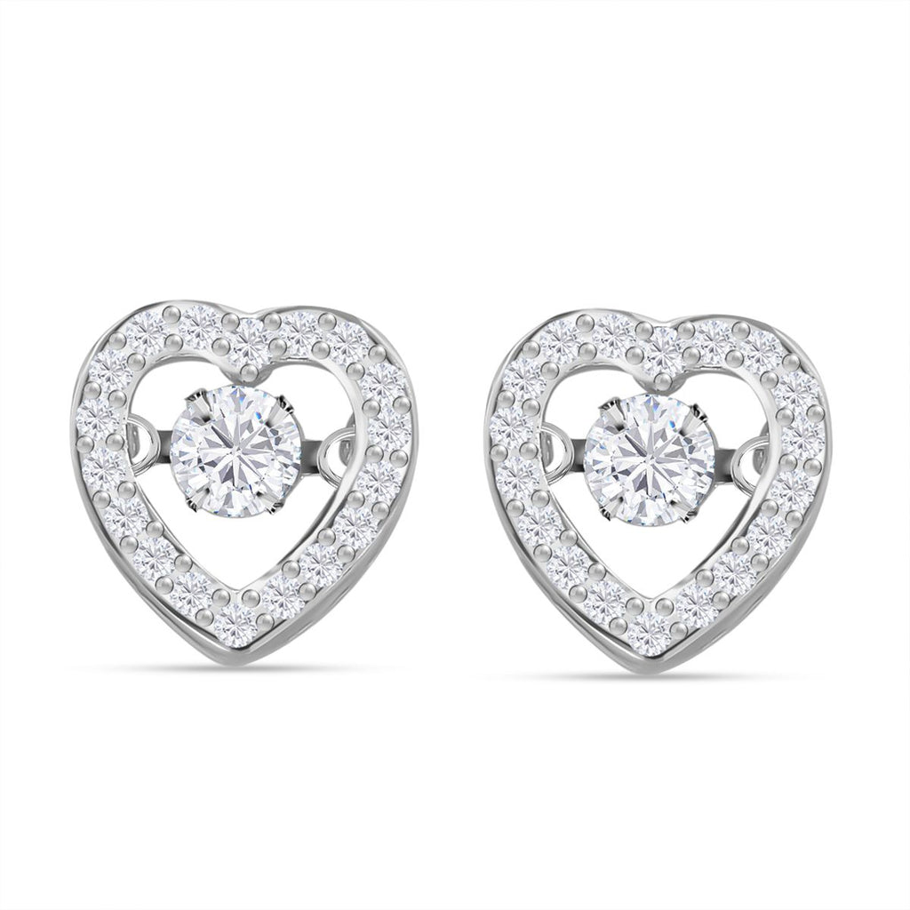 Weiße Zirkonia Ohrringe in Herzform, 925 Silber rhodiniert, ca. 1,50 ct