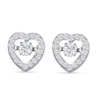 Weiße Zirkonia Ohrringe in Herzform, 925 Silber rhodiniert, ca. 1,50 ct