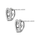Weiße Zirkonia Ohrringe in Herzform, 925 Silber rhodiniert, ca. 1,50 ct
