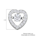 Weiße Zirkonia Ohrringe in Herzform, 925 Silber rhodiniert, ca. 1,50 ct