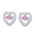 Rosa und weißer Zirkonia-Ohrstecker - 1,50 ct.