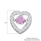 Rosa und weiße Zirkonia Ohrringe in Herzform, 925 Silber rhodiniert, ca. 1.50 ct