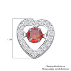 Rote und weiße Zirkonia Ohrringe in Herzform, 925 Silber rhodiniert, ca. 1.50 ct