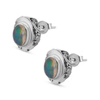 Royal Bali Kollektion - Natürlicher, äthiopischer Welo Opal Ohrringe 925 Silber ca. 1.03 ct