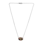 Natürliche mehrfarbige-Turmalin Halskette, ca. 50 cm 925 Silber platiniert ca. 4.21 ct