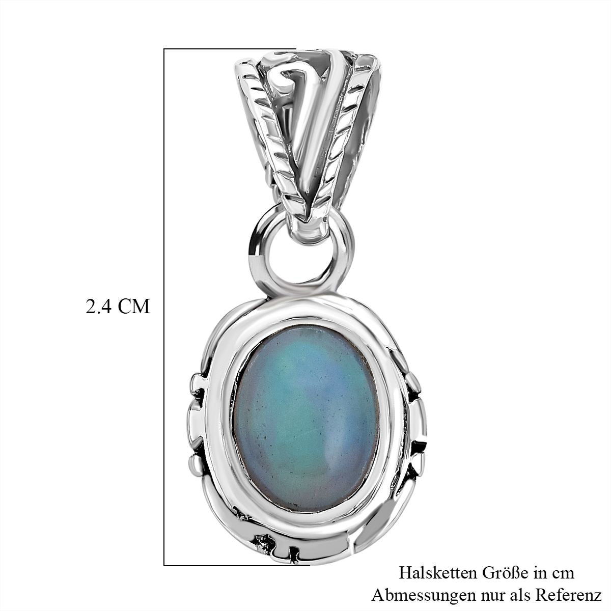 Royal Bali Kollektion - Natürlicher, äthiopischer Welo Opal Anhänger 925 Silber ca. 0.82 ct