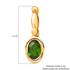 Natürliche Chromdiopsid Ohrringe, 925 Silber vergoldet, ca. 0.97 ct
