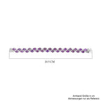 Rose De France Amethyst, Weißer Zirkon Armband ca. 20 cm 925 Silber platiniert ca. 35.93 ct