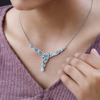 Paraiba-Apatit Collier, ca. 45 cm, 925 Silber platiniert ca. 7.46 ct