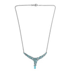 Paraiba-Apatit Collier, ca. 45 cm, 925 Silber platiniert ca. 7.46 ct
