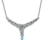 Paraiba-Apatit Collier, ca. 45 cm, 925 Silber platiniert ca. 7.46 ct