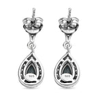 Santamaria Aquamarin, weiße Zirkon Ohrringe, 925 Silber platiniert ca. 1,06 ct