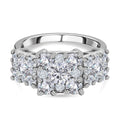 Moissanit Ring, 925 Silber platiniert (Größe 20.00) ca. 2.23 ct