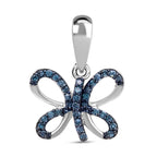 Blauer Diamant Anhänger, 925 Silber platiniert ca. 0.15 ct