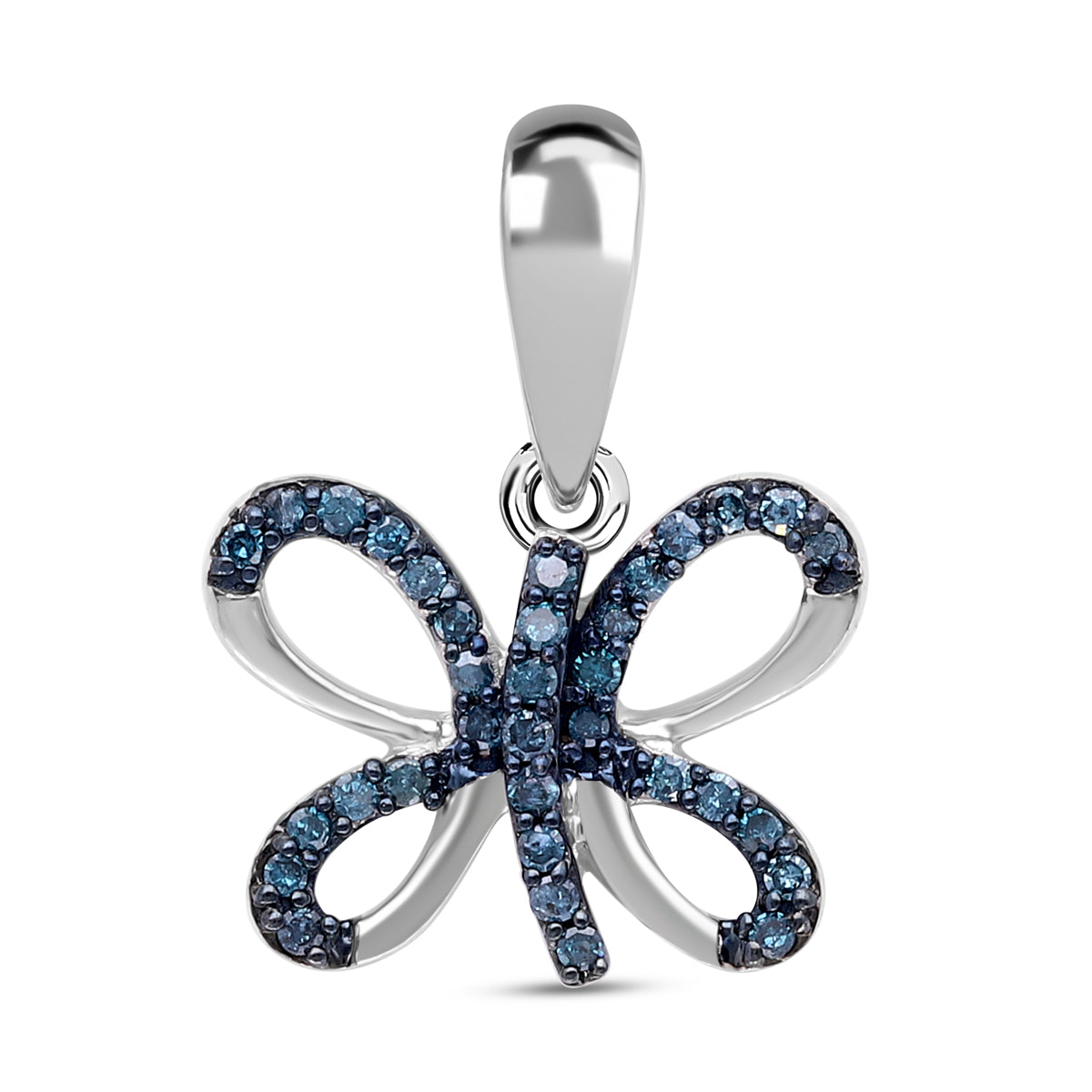 Blauer Diamant Anhänger, 925 Silber platiniert ca. 0.15 ct