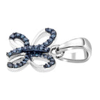 Blauer Diamant Anhänger, 925 Silber platiniert ca. 0.15 ct