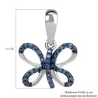 Blauer Diamant Anhänger, 925 Silber platiniert ca. 0.15 ct