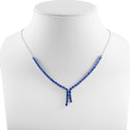 Masoala Saphir (Fissure gefüllt) Collier, ca. 45 cm, 925 Silber platiniert ca. 11.61 ct