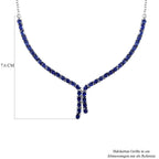 Masoala Saphir (Fissure gefüllt) Collier, ca. 45 cm, 925 Silber platiniert ca. 11.61 ct