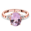 AAA Martha Rocha Kunzite, weißer Diamant Ring, 585 Gold (Größe 18.00) ca. 4.79 ct