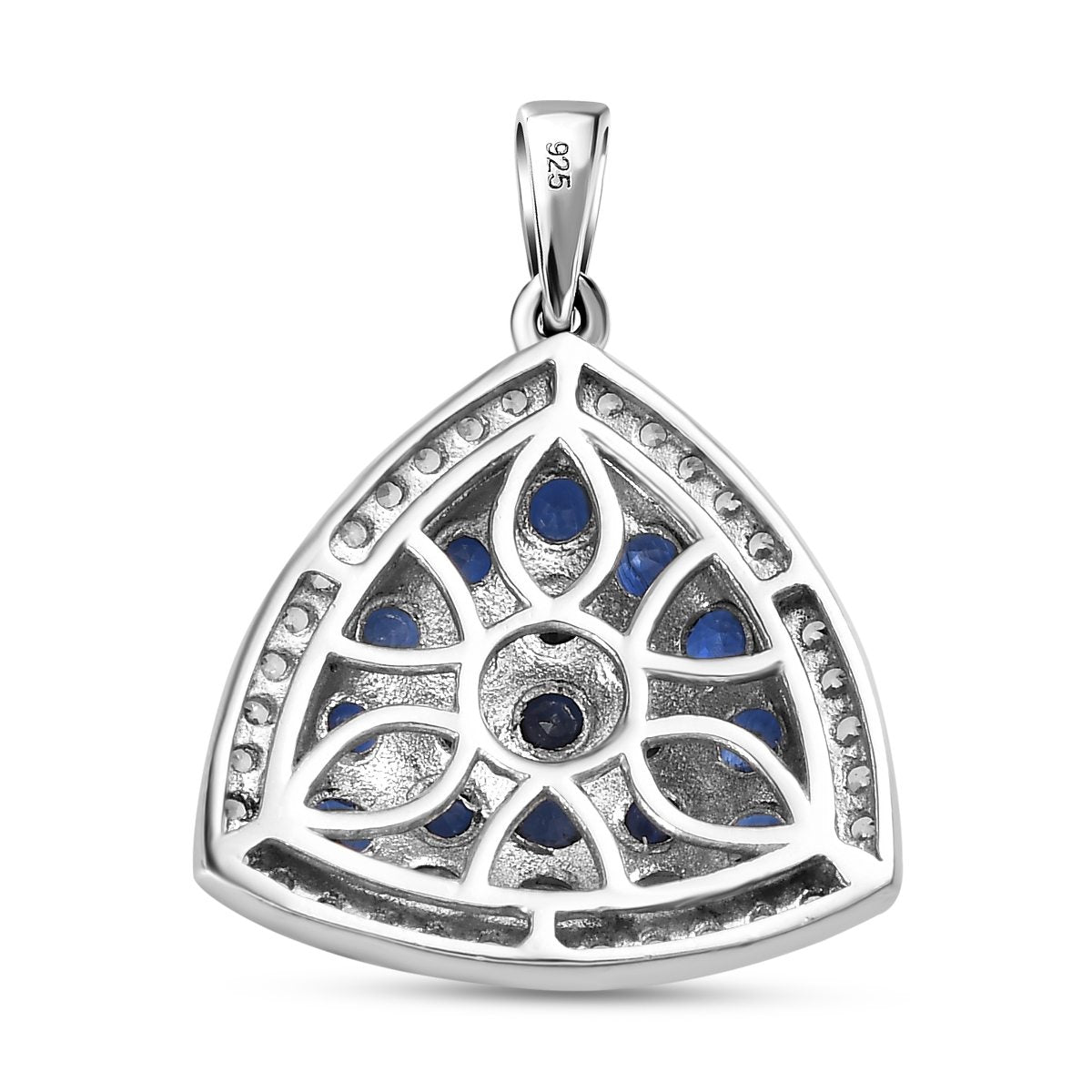 Kaschmir Kyanit und Zirkon Anhänger, 925 Silber platiniert ca. 3.92 ct