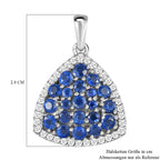 Kaschmir Kyanit und Zirkon Anhänger, 925 Silber platiniert ca. 3.92 ct