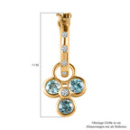 Blaue und weiße Zirkon Creolen, 925 Silber vergoldet ca. 2,83 ct