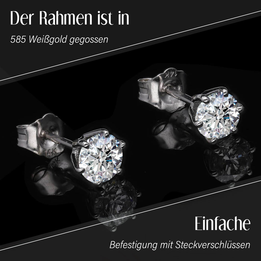 Lab-grown Diamant SI Ohrringe, 585 Gold ca. 1.00 ct