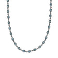 Kambodschanische blaue und weiße Zirkon-Halskette, 50cm - 24,71 ct.