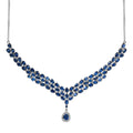 Kaschmir Kyanit Collier, ca. 45 cm, 925 Silber platiniert ca. 18.36 ct