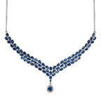 Kaschmir Kyanit Collier, ca. 45 cm, 925 Silber platiniert ca. 18.36 ct