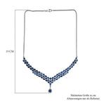 Kaschmir Kyanit Collier, ca. 45 cm, 925 Silber platiniert ca. 18.36 ct