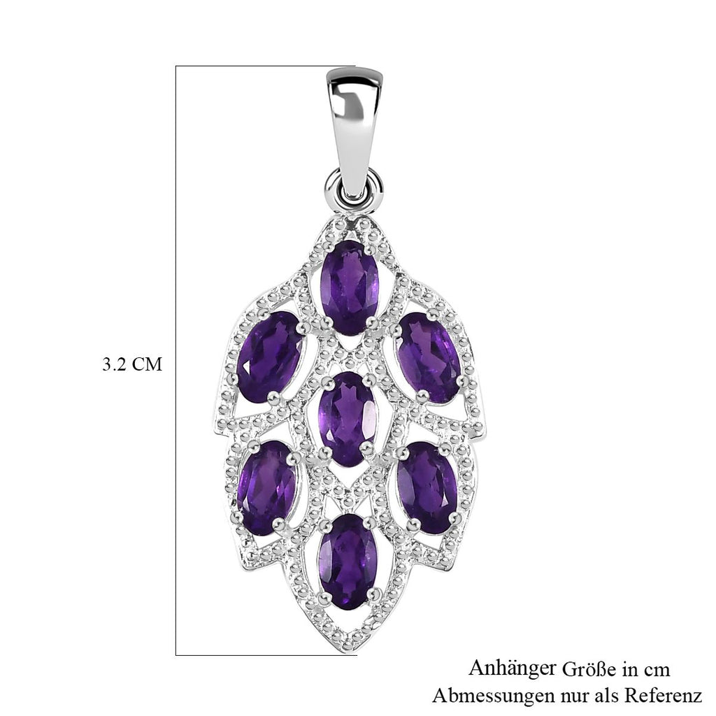 Afrikanischer Amethyst Anhänger, 925 Silber ca. 1.46 ct