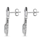 Espirito Santo Aquamarin und weiße Zirkon Ohrringe, 925 Silber platiniert ca. 1.24 ct
