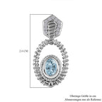 Espirito Santo Aquamarin und weiße Zirkon Ohrringe, 925 Silber platiniert ca. 1.24 ct