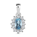 Espirito Santo Aquamarin und Moissanit Anhänger, ca. 0.52 ct