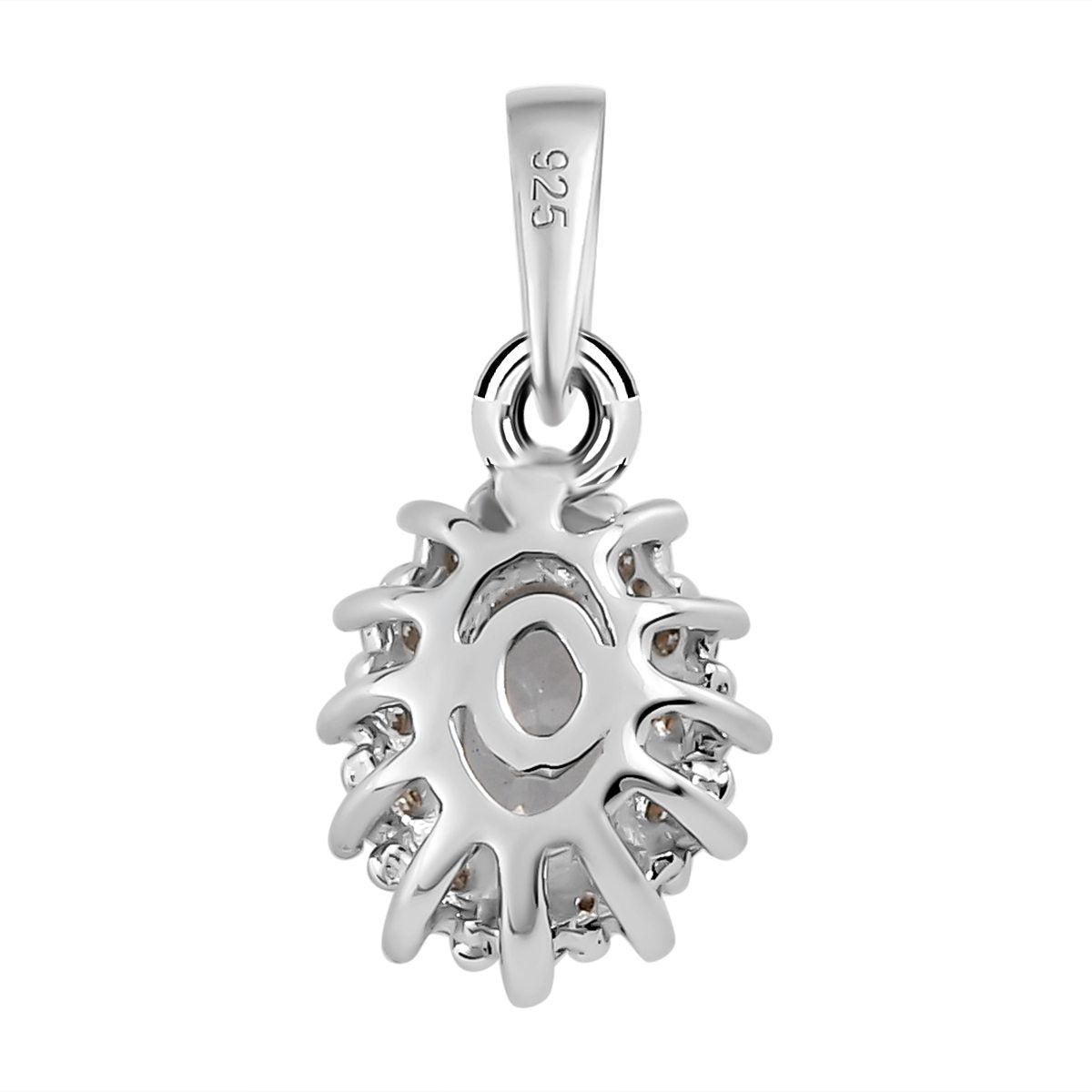 Espirito Santo Aquamarin und Moissanit Anhänger, 925 Silber platiniert ca. 0.52 ct
