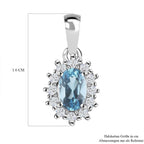Espirito Santo Aquamarin und Moissanit Anhänger, 925 Silber platiniert ca. 0.52 ct