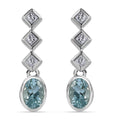 Espirito Santo Aquamarin und Zirkon Ohrringe,ca. 1.09 ct