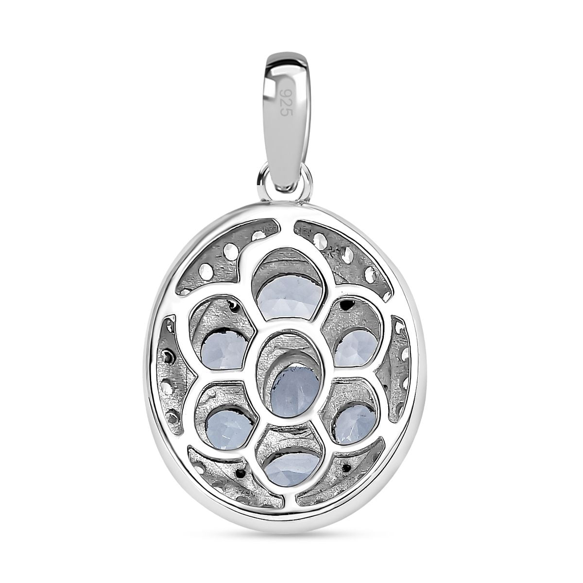 Espirito Santo Aquamarin und Weißer Zirkon Anhänger, 925 Silber platiniert ca. 2.87 ct